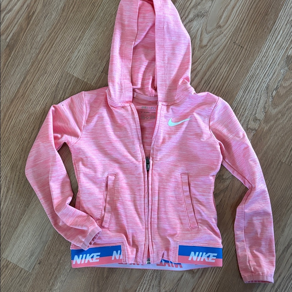Nike Kids Light Pink Zip-Up Hoodie. Size 2T. Dri fit
